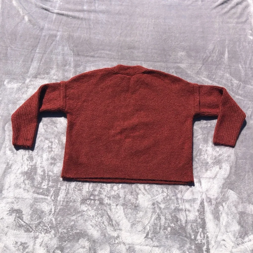 Madewell Sweater Womens Medium Wool Alpaca Blend Cable knit Ribbed Long Sleeve